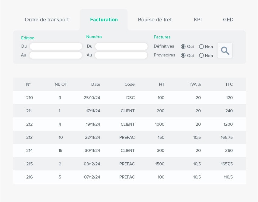 Logiciel facturation transport Akanea TMS