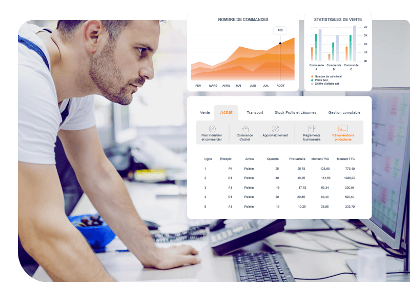 ERP Agroalimentaire KONNECT’AGRO IAA - interface