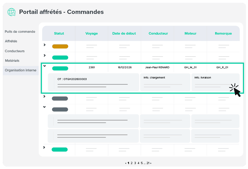 Portail-Affinity-Commandes Portail Affinity Transport : gestion des commandes