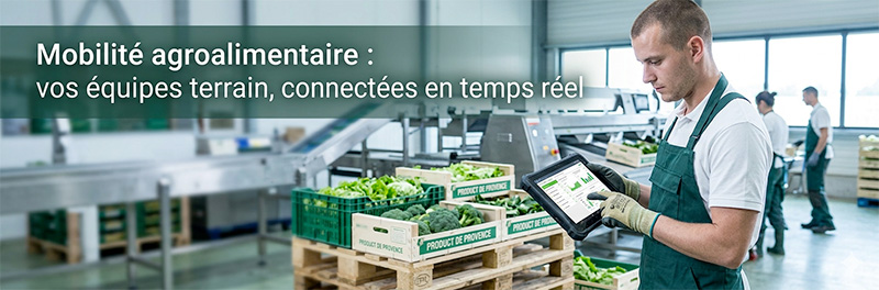banniere-article-mobilite-agroalimentaire Professionnel fruits et légumes travaille avec outil de mobilité agroalimentaire AKANEA